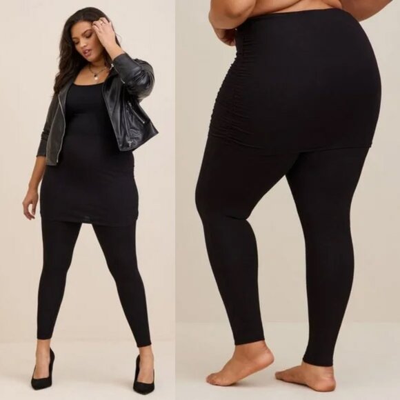 torrid Pants - Torrid Black Skirted Leggings Layered Plus Size 2X Stretchy Comfy High Waist